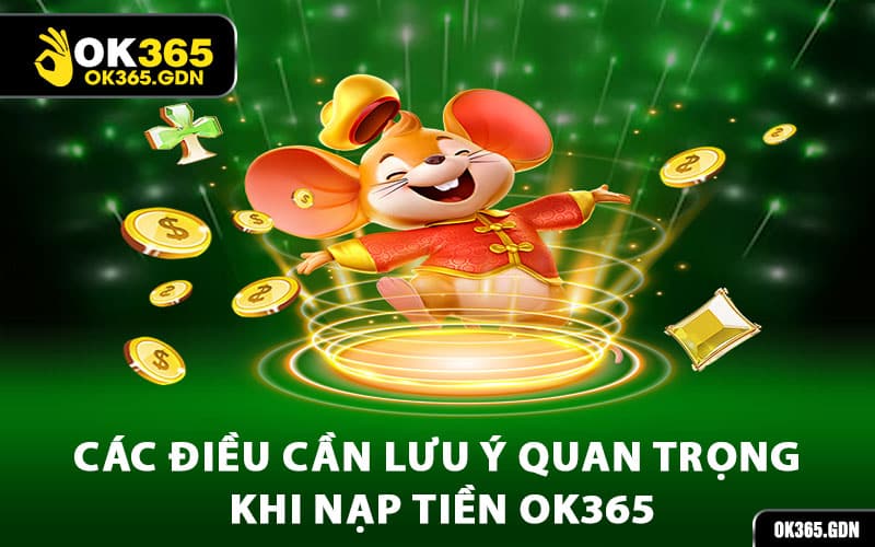 Các điều cần lưu ý quan trọng khi nạp tiền Ok365